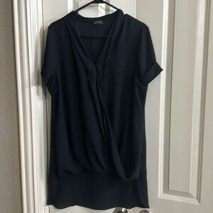 Limited black loose high low blouse xl